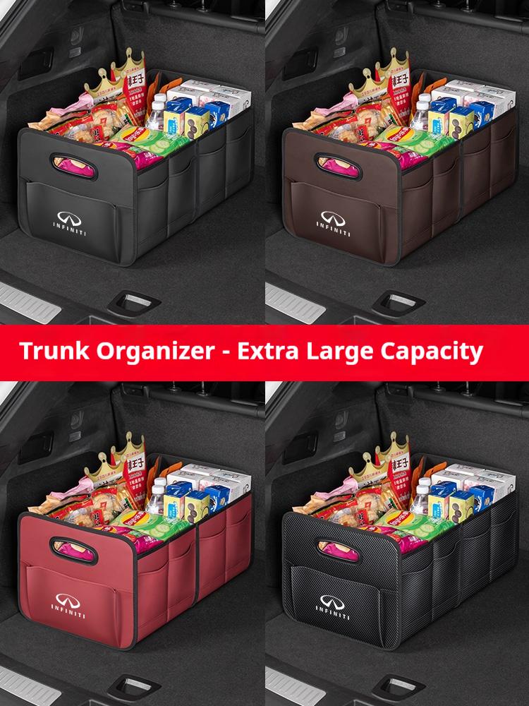 Car Trunk Storage Box Large Capacity Storage Bag Leather For Infiniti Q30 Q80 Q70 Q60 Q50 QX60 QX50 QX80 QX55 QX70 ESQ EX dzm3