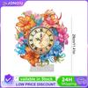 Lily 2D Flat Acrylic DIY Diamond Painting Clock Kit Diamond Art Tabletop Clock Art Craft for Home Decoration Creative Gift