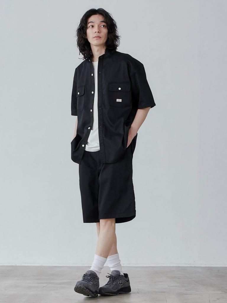 Cohen SMITHS Custom Band Collar Work Shirt, 75156430115 0950 BLACK (09), Size M