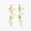 Maiglöckchen Ohrhänger mit Perlenfransen Romantischer Blumenschmuck für Party-Schmuck für Damen Elegante Lange Hängeohrringe