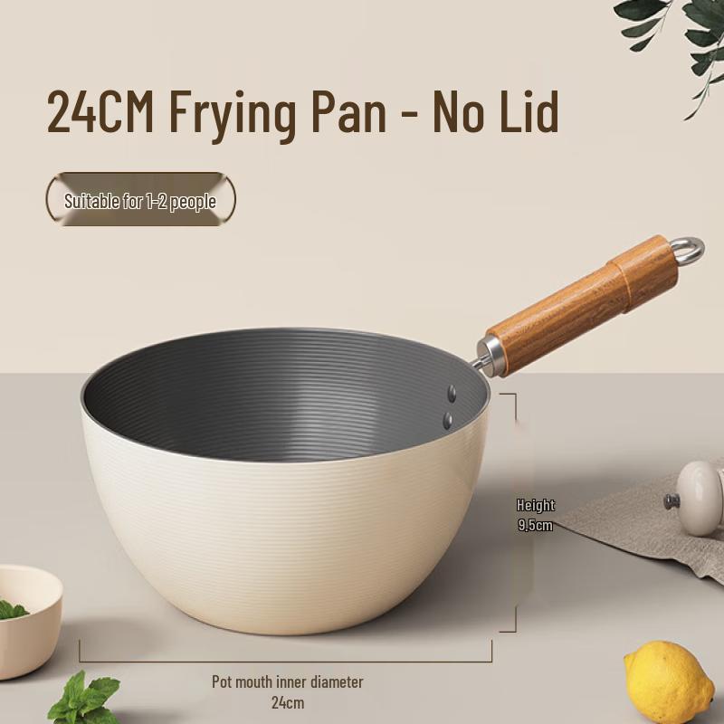 

ZISIZ 24cm Universal Titanium Non-Stick Stir-Fry Pan