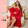 Plus Size Imitation Silk Pajamas: European & American-Style Loose Camisole Dress Set for Women - Sexy, Casual Spring/Summer Nightwear