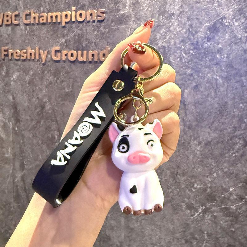 Moana Pua Maui Hei Hei Keychain Cartoon Pendant Toy Bag Decoration Gift Kids