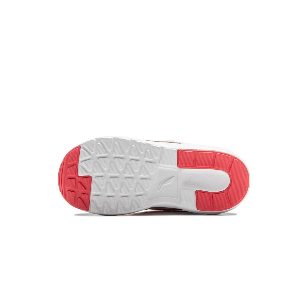 Li Ning Kids Sports Lifestyle Synthetic Leather Comfortable Simple Casual Shoes Kids Sneakers Standard-White Furong-Red YKAP148-6