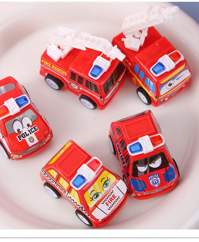 High-Quality 6Pcs High-Quality Cartoon Compact Size High-Quality Pull High-Quality Back High-Quality Fire High-Quality Truck High-Quality Police