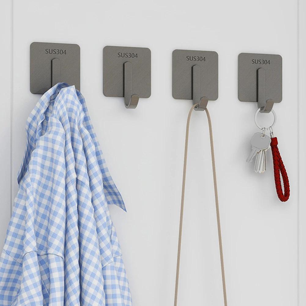 Suction Cup Hooks Stainless Steel Adhesive Wall Hooks Hooks for Bathroom Room Clothes Hats Hanger Kitchen Storage Robe Hook