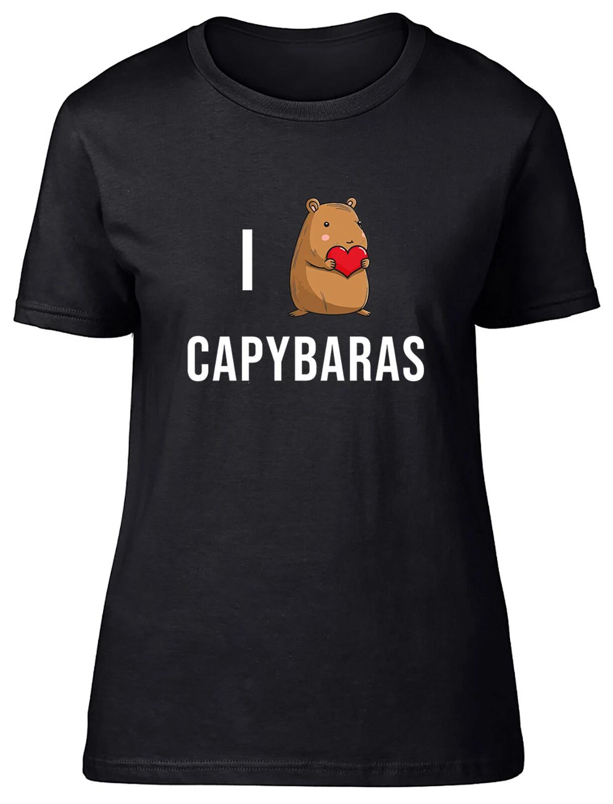 I love Capybara Womens T-Shirt Cute Animal Ladies Gift Tee L