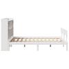 Solid Wood Bed with Shelf Without Mattress White 160 x 200 cm Pine