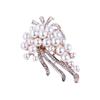 Fashion Full Diamonds Three-dimensional Ribbon Flower Large Pearl Brooch Perfect Gift for Couples Pin Jumper Accessories Brooch