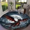1pc Gray Background Purple Crystal Dragon Rug, Digital Printed Home Chair Sofa Mat, Durable Office Round Carpet, Beautiful Festival Decorations