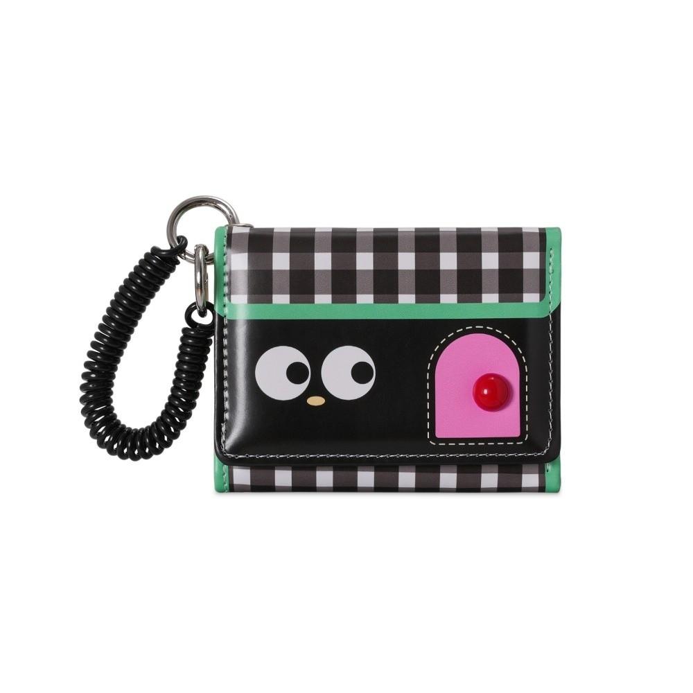 Multifunctional Dopamine Color Short Wallet Tri-fold Cartoon Coin Purse Leather Card Holder  Card чёрный