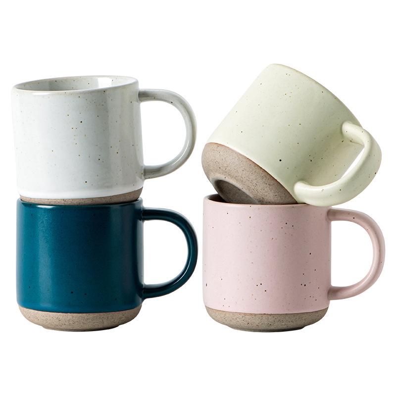 Morandi Color Speckled Ceramic Espresso Cup - Frosted Cappuccino/Small Water Pottery for Cafe or Restaurant