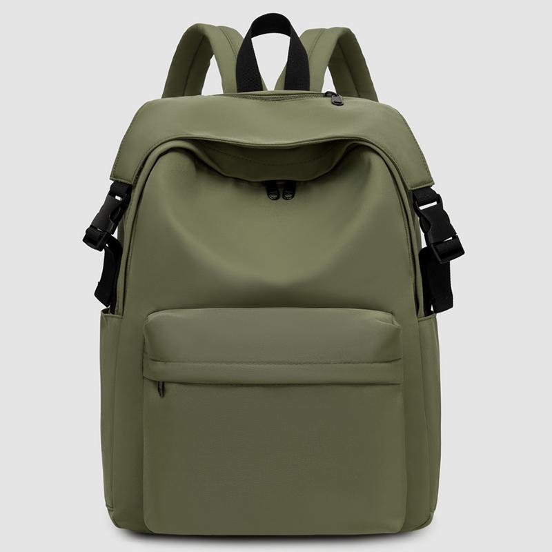 

Ежедневные школьные рюкзаки большой емкости для путешествий, женские однотонные рюкзаки на плечо, нейлоновые рюкзаки на молнии для покупок зелёный