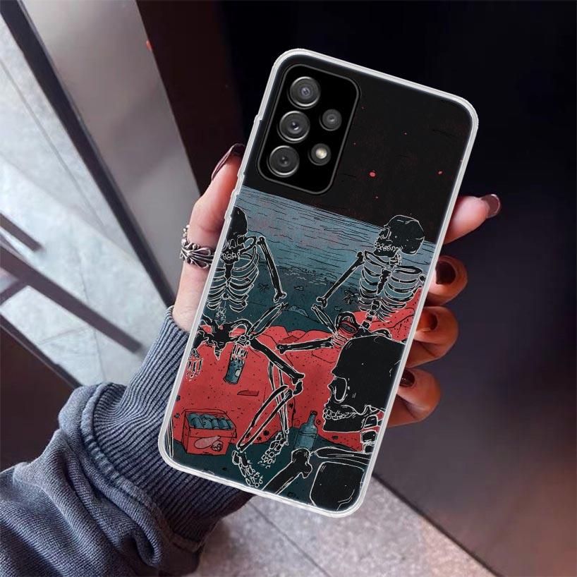 Gothic Fashion Skull Phone Case For Samsung Galaxy A17 A57 A37 A16 A26 A36 A56 A15 A25 A35 A55 A14 A13 A54 A53 A34 A24 A33 A23 G