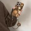Retro oil painting flower lanyard suitable for 17 mobile phone case iphone premium feeling new