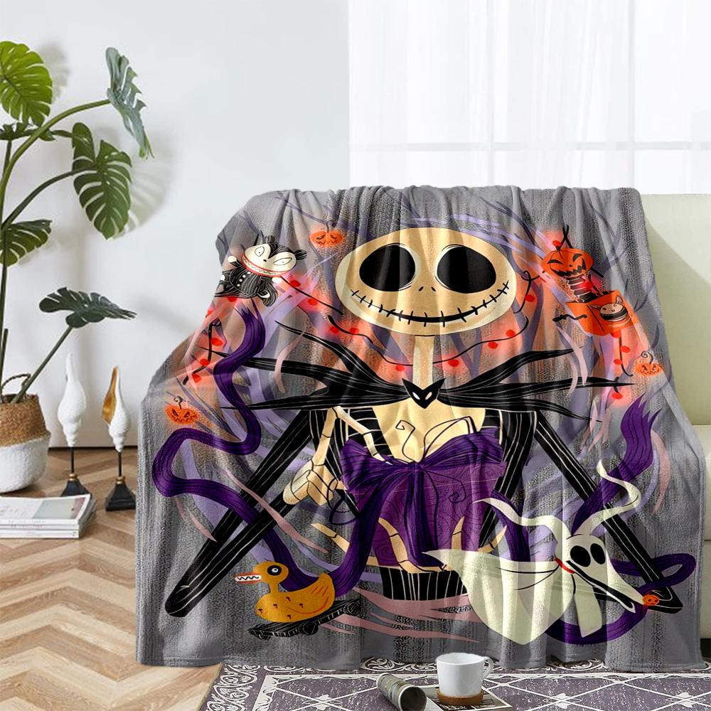 The Nightmare Before Christmas Theme Printed Blanket - Perfect for Couch, Bed, Travel & Outdoor Use | Machine Washable, Cozy & Durable.