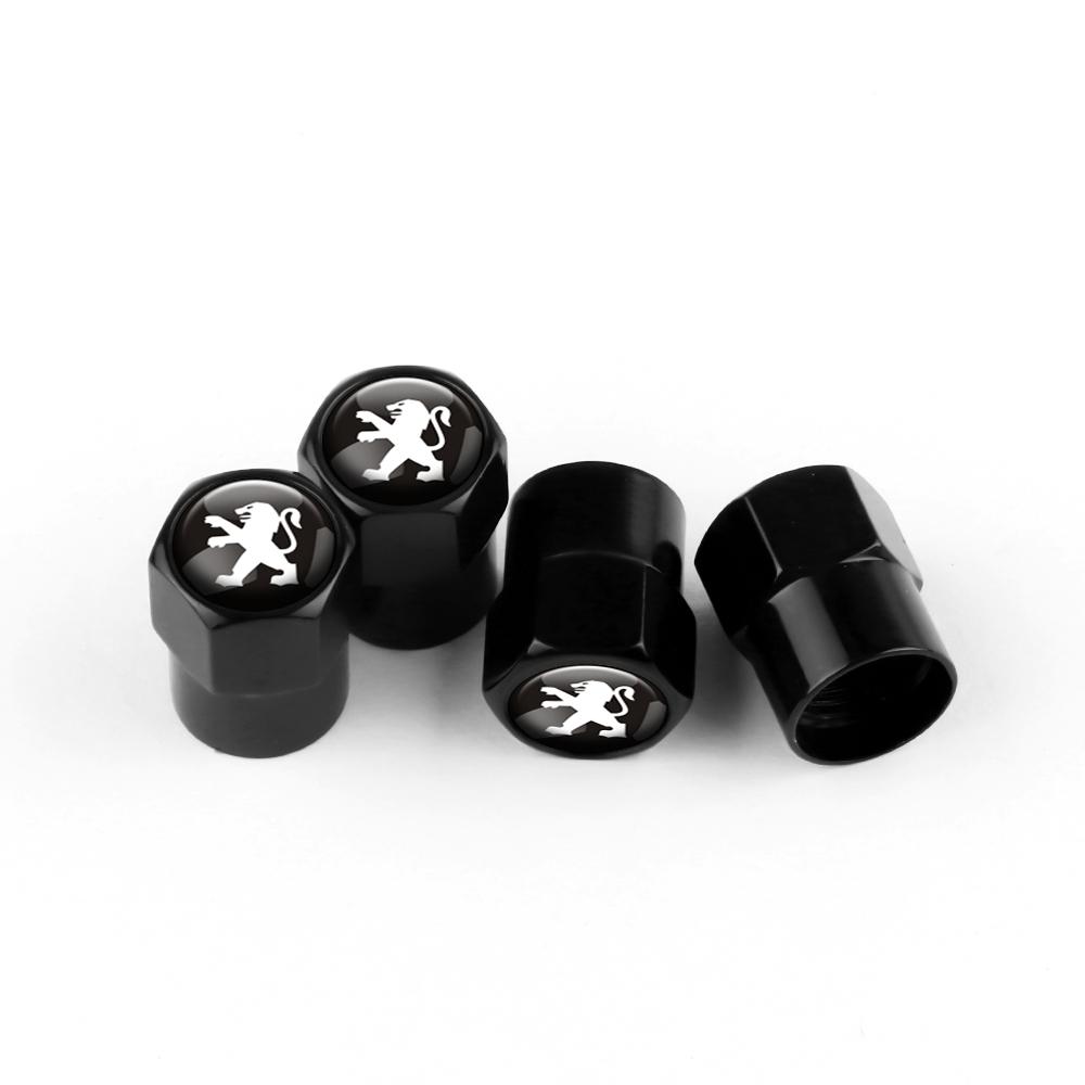

2026 Hot Car Sticker 4PCS Metal Car Badges Wheel Tire Valve Caps Covers Auto Accessories For Peugeot 207 3008 206 208 308 307 40 For Peugeot