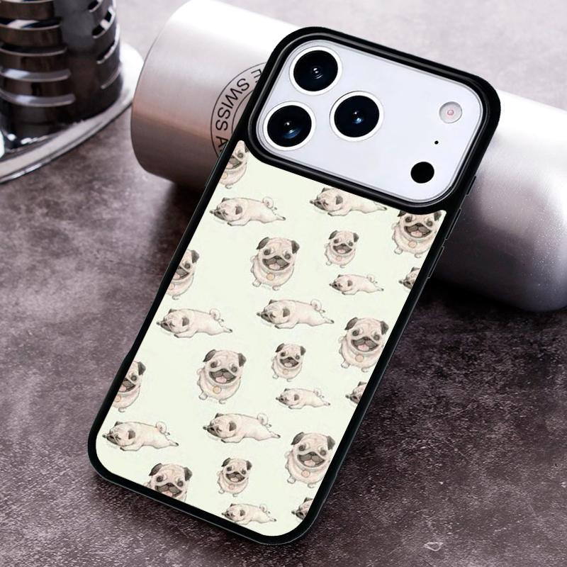 Pug Dog Soft Phone Case for iPhone 17 16 15 Pro Max Air 14 13 12 11 Plus Shockproof Capa Cover