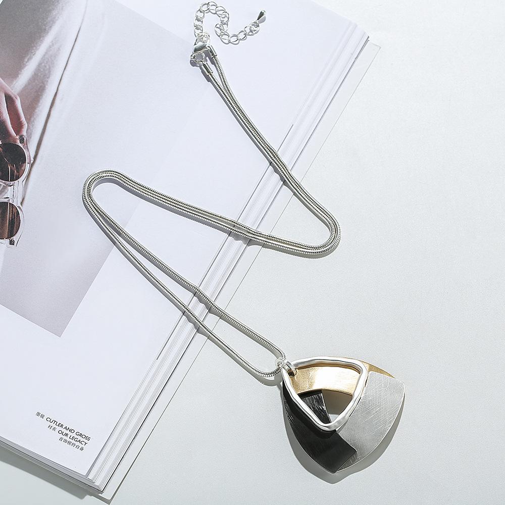 Metal Personality ins Premium Triangle Pendant Long Necklace