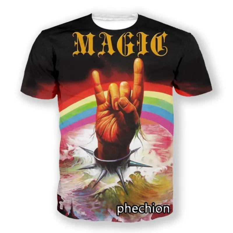 

Phechion Нова мода для чоловіків/жінок Rainbow Rock Band Футболка з короткими рукавами з 3D-принтом Повсякденна футболка Спортивні літні топи в стилі хіп-хоп L18 XL