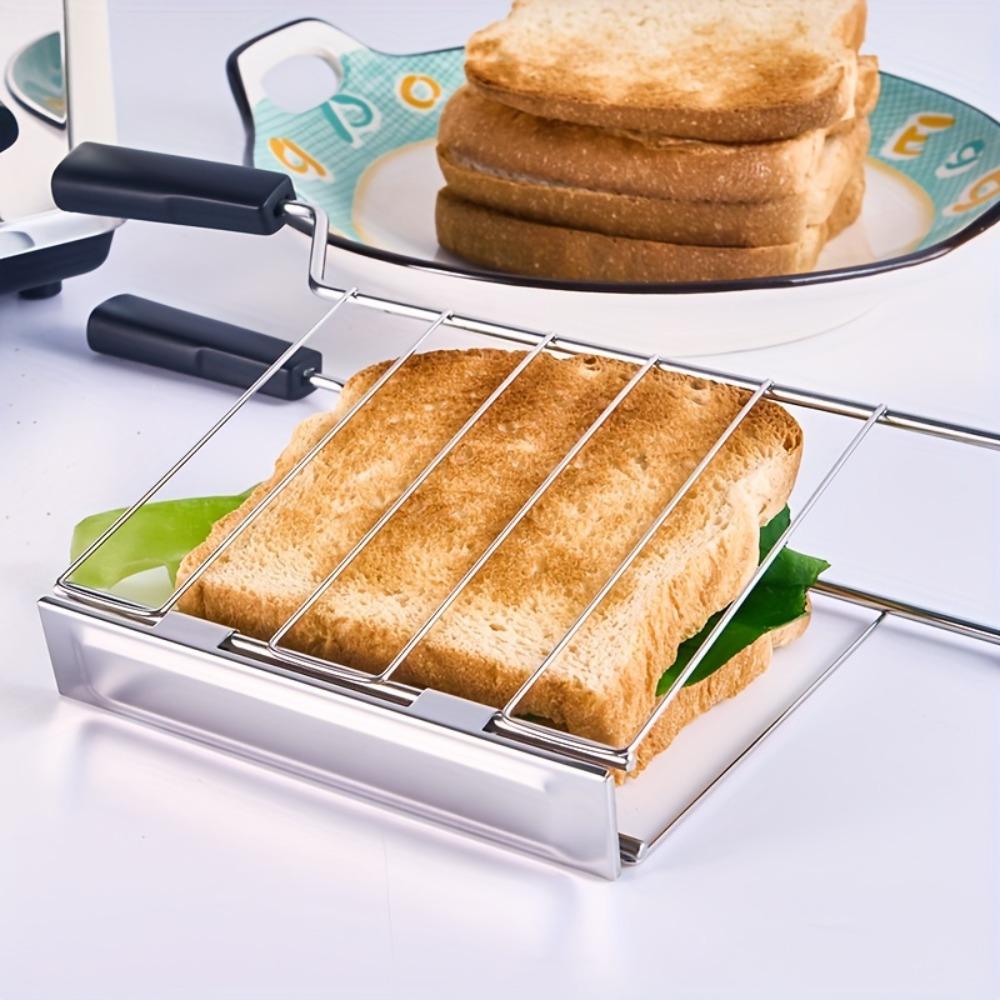 Soporte para Rebanadas de Tostada Resistente al Calor Acero Inoxidable Soporte para Sándwiches Rejilla para Tostadora Parrilla Pan