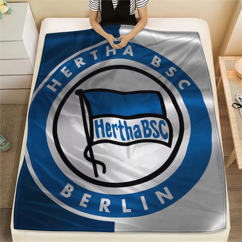 1PC Hertha BSC Patterned Flannel Blanket Suitable For All Seasons for Home Decor Warmth and Comfort Gifts Holiday Present