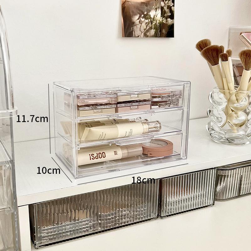 

Clear Acrylic Jewelry Organizer Boxes Grids Dustproof Drawer Table Cosmetic Organizer Set Layers Makeup Powder Storage Rack Gift
