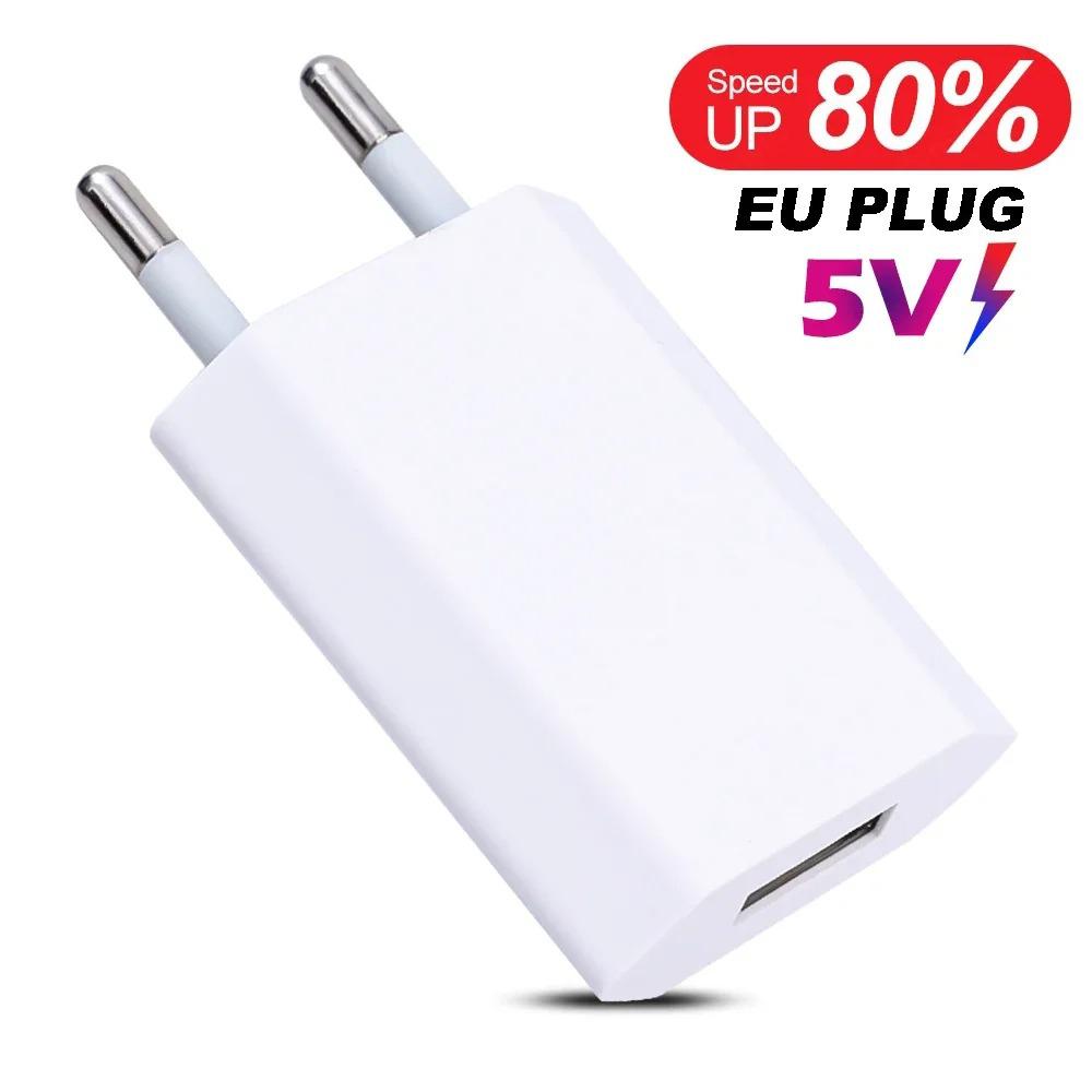 1-5 Stück Universelles EU-Stecker Reise Mini-USB-Wandladegerät 5V/1A Netzteil Handyladung für Samsung iPhone Xiaomi Huawei