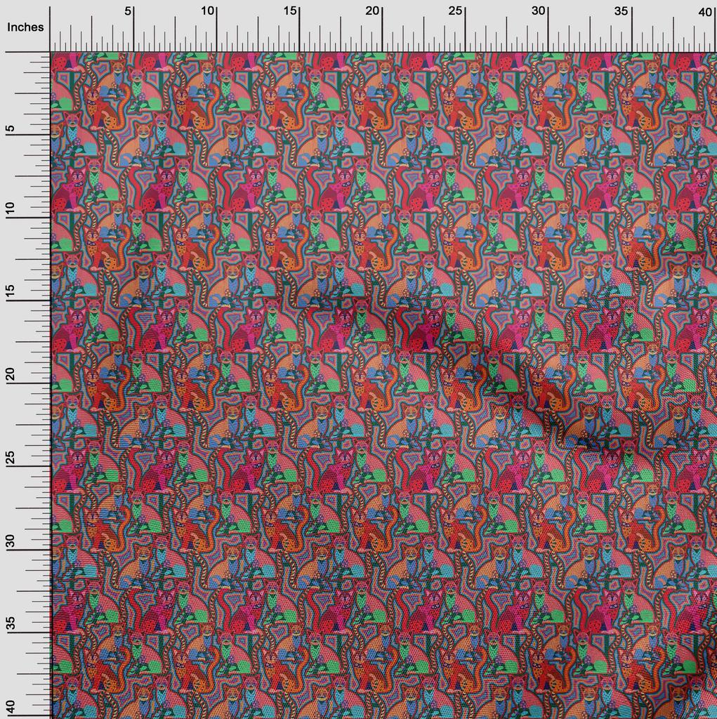 oneOone Cotton Flex Light Red Fabric Abstracts Quilting Supplies Print Sewing Fabric By The Yard 40 Inch