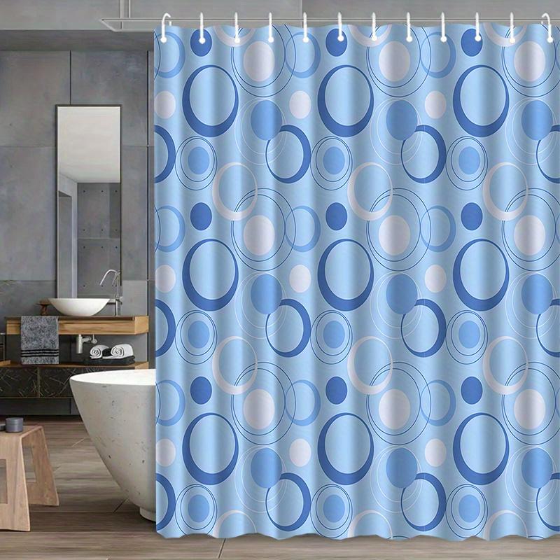 1pc Modern Bubble Pattern Shower Curtain with Hooks - Bubble Semi- Fabric, Machine Washable Bath Curtain Suitable for Bathtub, I