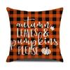 New Autumn Pillow Cover Watercolor Plaid Printed Maple Leaf Pumpkin Letter Pillow Home Cushion