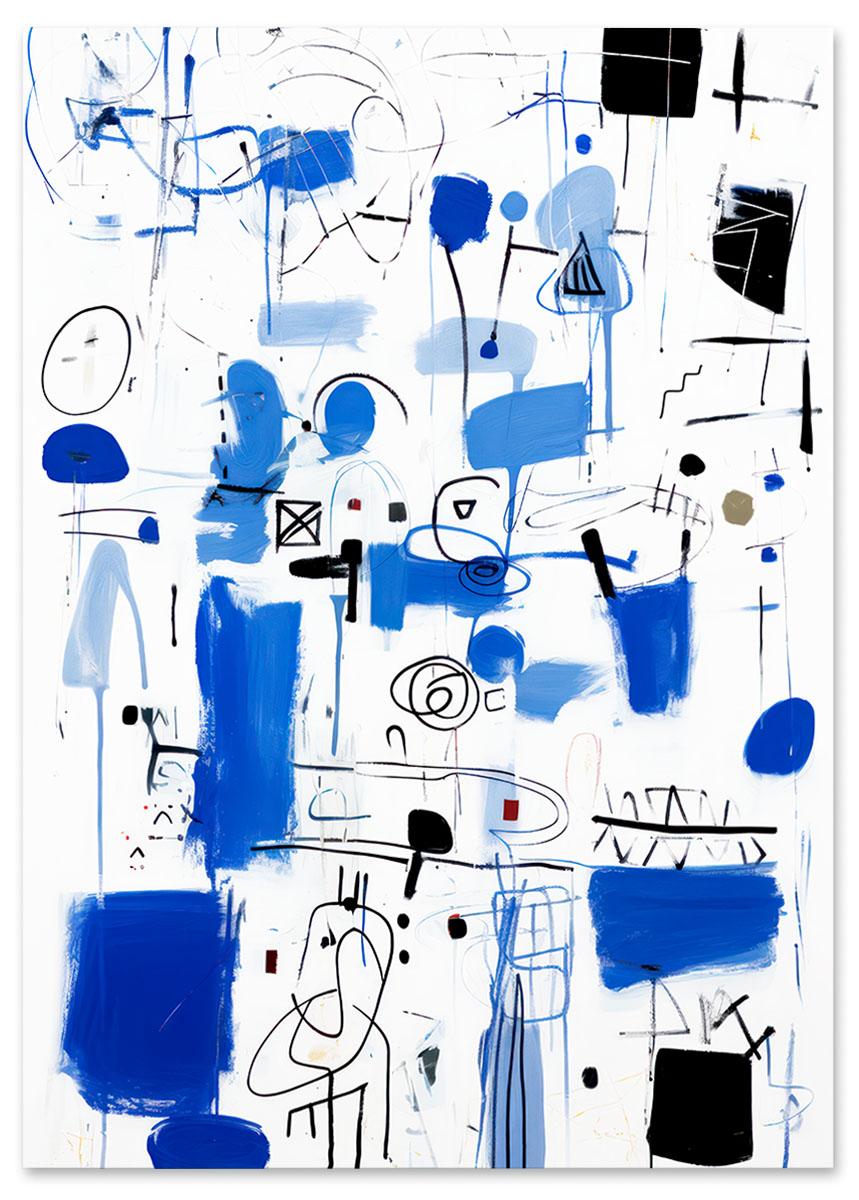 

Plakat niebieski biały obraz 30x40 cm