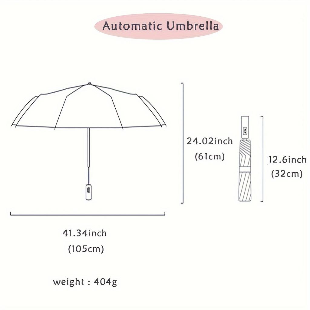 10 Bone Double Layer Automatic Umbrella Clear Umbrella Automatic Folding Umbrella Windproof Reinforcement Thickened Umbrella