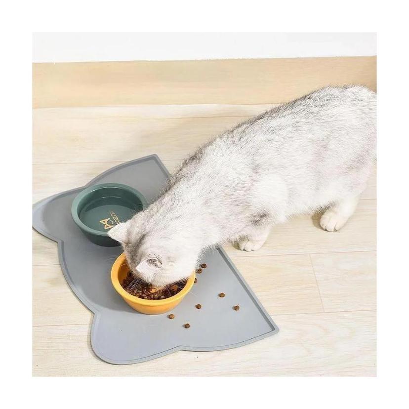 1 Pcs Cat And Dog Meal Mat Pet Silicone Mat Cat Head Type Easy To Clean Anti Overflow Waterproof And Anti Slip Mat