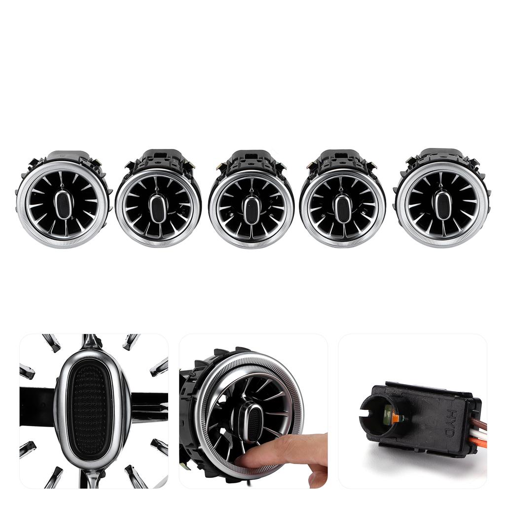 5pcs 3 Color Front LED Turbine Air Vent Ambient Light Kit Replacement for MercedesBenz C GLCClass