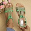 Summer Flat Rhinestone Fish Mouth Sandals Women's Plus Size Women's Shoes