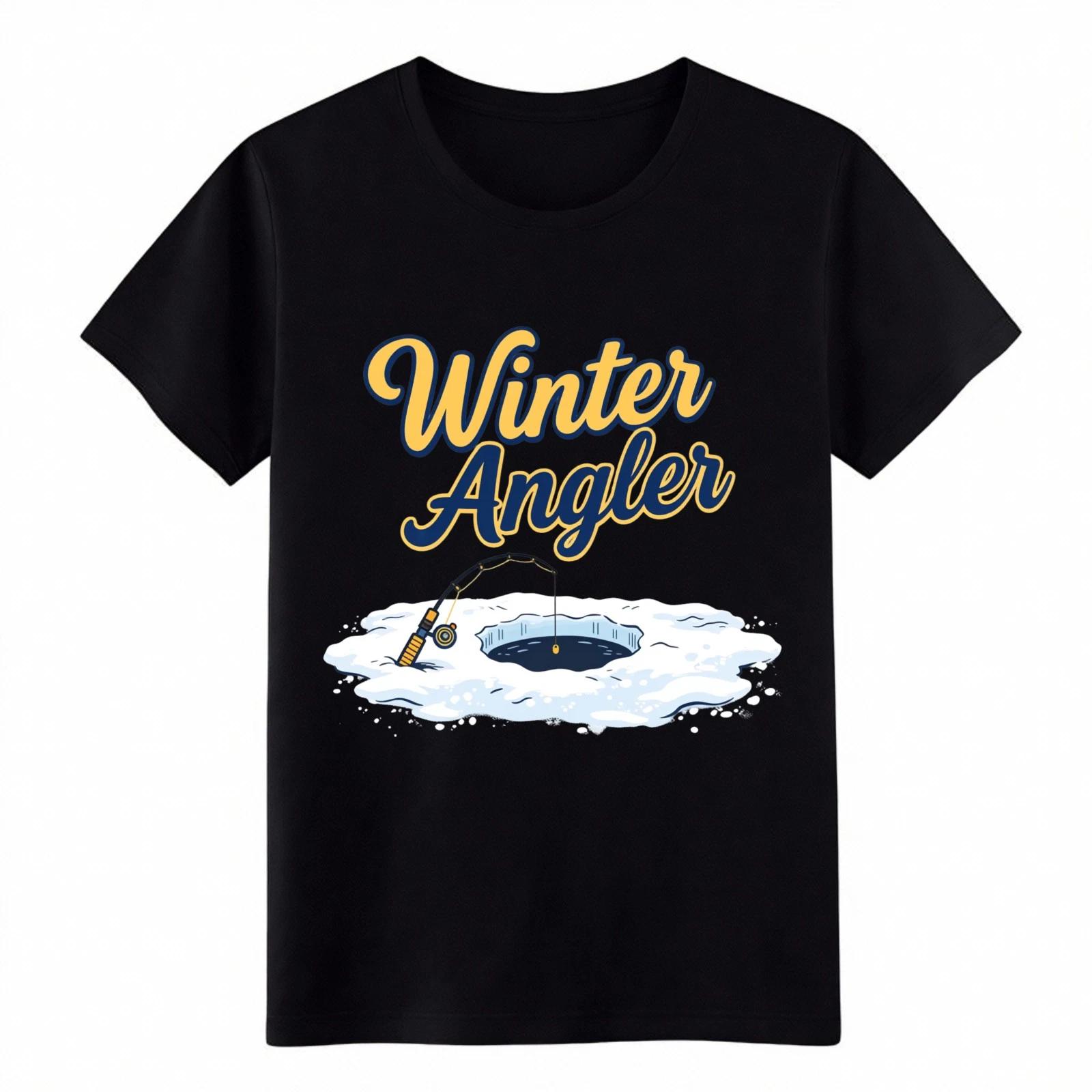 Vintage Winter Angler Ice Fishing T-Shirt, Outdoor Angler Adventure Tee M