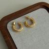 Ancient Craft Niche Light Luxury Cold Wind Earrings Half Circle Diamond Earrings Fashion Advanced Commuter Versatile Earrings Women