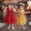 European Kids' Christmas Sequin Mesh Dress for Fashion Shows & Performances