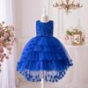 New Puffy Bridesmaid Girl's Dress with Layered Butterfly Design - Princess Evening Gown for Weddings or Festivals