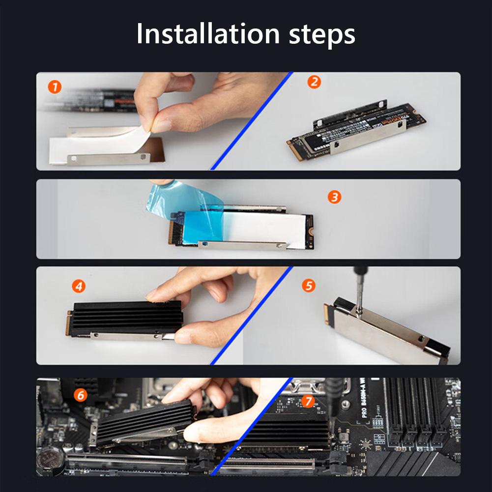 Solid State Disk Drive Radiator Cooler M.2 NGFF NVME 2280 SSD Heatsink Aluminum Alloy SSD Radiator Heatsink for PS5 Desktop PC