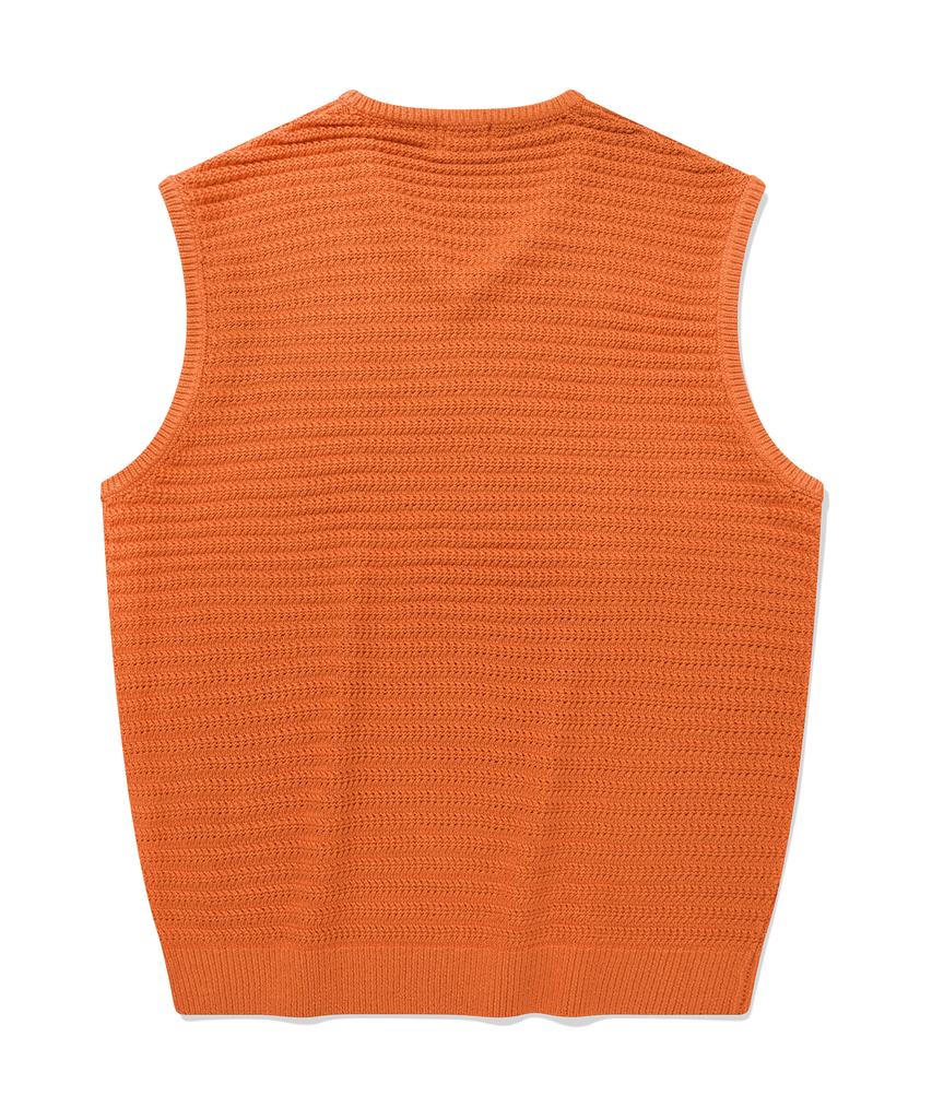 Covernat V-Neck Knit Vest Orange