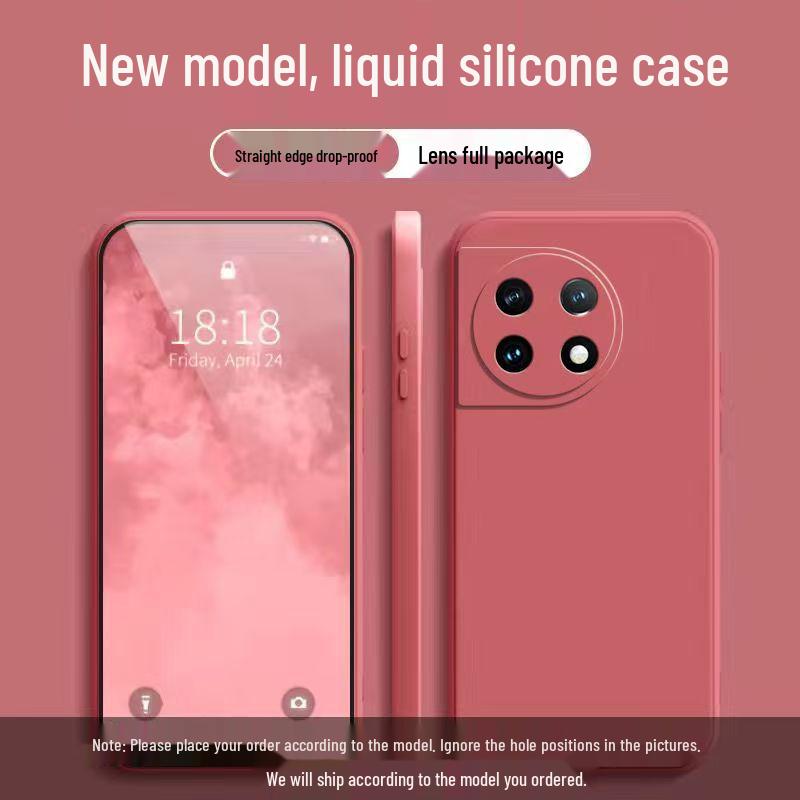 OnePlus 11 Liquid Silicone Case - Full Coverage, Drop Protection, Solid Color, Skin-Friendly, High-End Style.