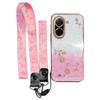 KADEM For Xiaomi Redmi A5 4G (171.7mm)/Poco C71 4G Case Flower Pattern TPU Gradient Phone Cover with Lanyards