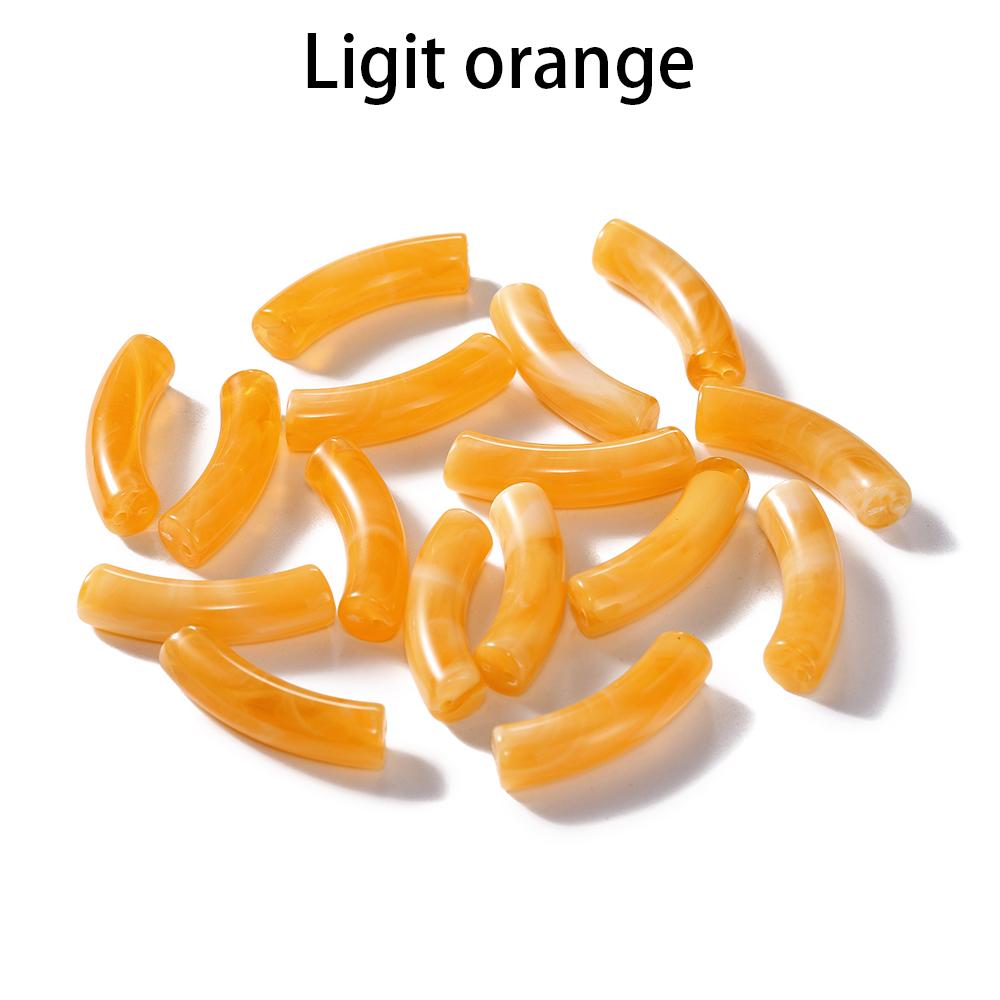 10pcs/lot 10*33mm Acrylic Beads Curved Tube Multicolor Loose Spacer Beads For Necklace Bracelets DIY Jewelry Making Accessories