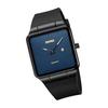 Men's Square Silent TPU Leather Strap Black Simple Thin Stylish Arm Watch Men's Waterproof Business Casual Men's Gift Black Blue Waches for Men