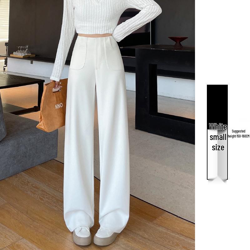 

Женские брюки от костюма с завышенной талией, стройнящие, драпирующиеся, для весны и осени - доступны варианты прямого, зауженного и широкого кроя M