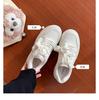 Grape Mother of the Same Style, Showing Long Legs and Reducing Age, Round Head Lace-up Board Shoes, Thick Soles Increase Height, Leather Little Whit