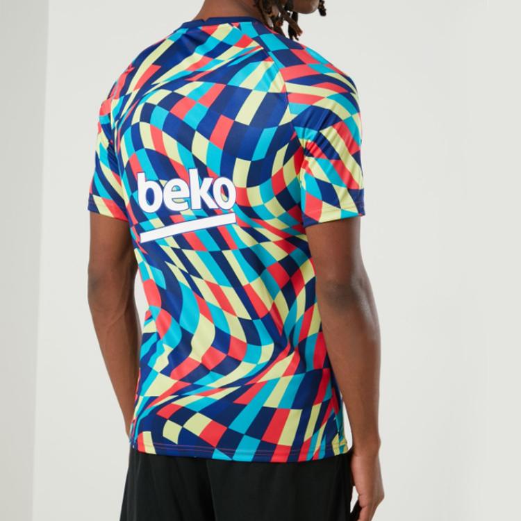 Nike Dri-FIT Soccer Club Embroidered Logo Quick-Dry Crew Neck T-Shirt Men Tops Barcelona CW7750-492