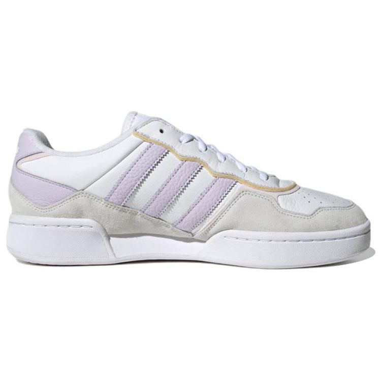 Adidas Originals Courtic Leather Slip Resistant Durable Low Top Skate Shoes Unisex Sneakers White Purple ID4079